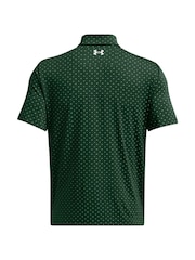 Under Armour Dark Green Golf Playoff 3.0 Printed Polo Shirt - Image 4 of 4