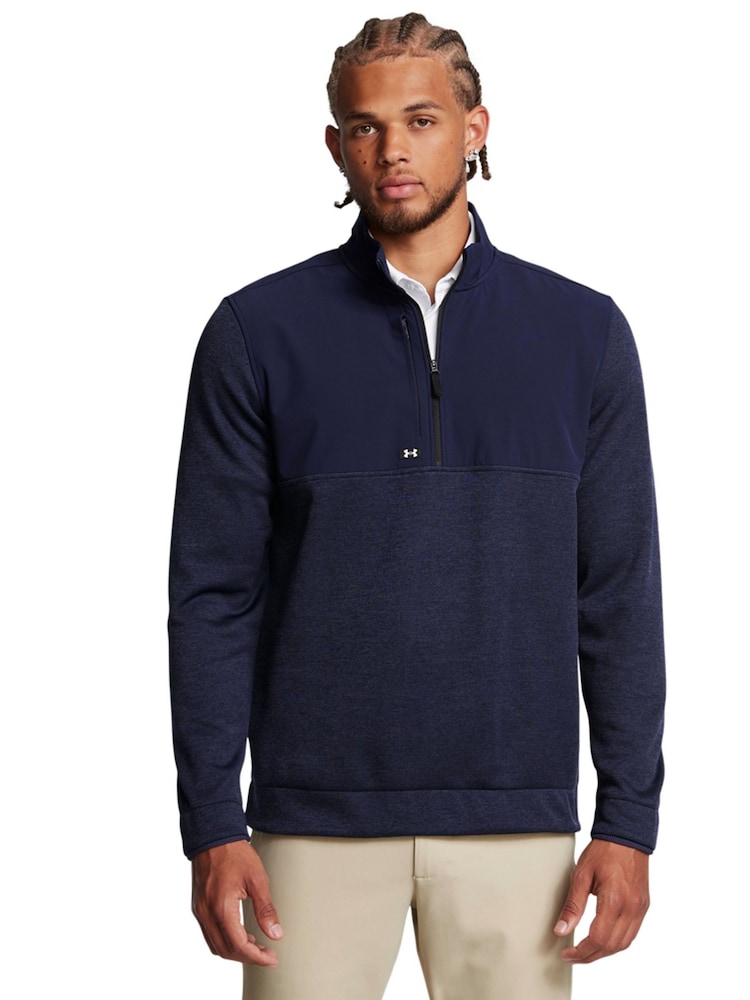Under Armour Navy Drive Storm Quarter Zip Sweatshirt - Image 1 of 5 Under Armour Navy Drive Storm Quarter Zip Sweatshirt - Image 1 of 5