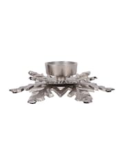 Laura Ashley Set of 2 Silver Festive Snowflake Tea Light Holders - Image 5 of 5