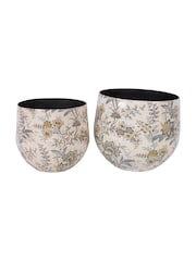 Laura Ashley Set of 2 Cream Marlbrook Planters - Image 2 of 5