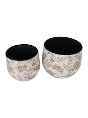 Laura Ashley Set of 2 Cream Marlbrook Planters - Image 3 of 5