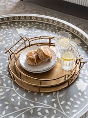 Laura Ashley Set of 2 Mustard Gold Astaire Bamboo Trays - Image 1 of 5