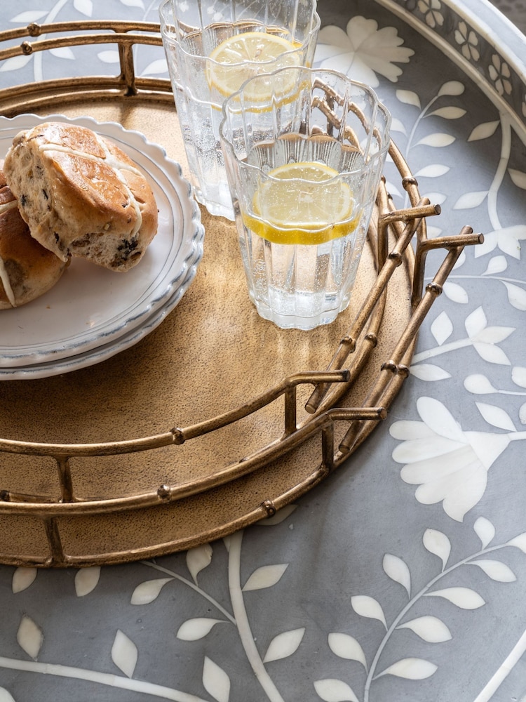 Laura Ashley Set of 2 Mustard Gold Astaire Bamboo Trays - Image 2 of 5