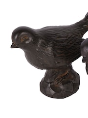 Laura Ashley Brown Set of 2 Resin Sitting Bird - Image 4 of 5