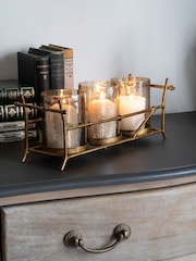 Laura Ashley Bronze Astaire Bamboo 3 Hurricane Candle Tea Light Holder - Image 1 of 1
