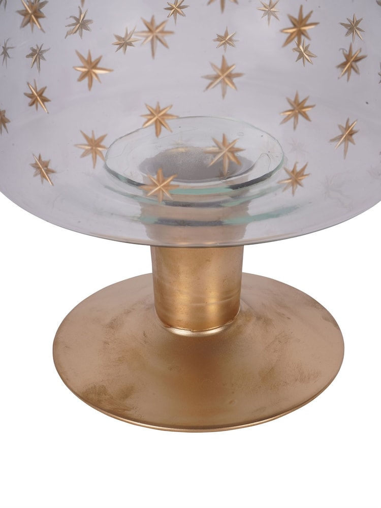 Laura Ashley Stars Glass Hurricanes - Image 5 of 5
