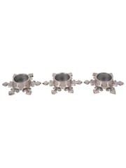 Laura Ashley Silver Set of 3 Small Festive Snowflake Tealight Tea Light Holders - Image 2 of 5