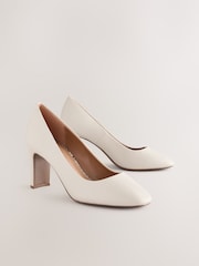 Bone Standard/Wide Fit Forever Comfort® Round Toe Block Court Shoes - Image 1 of 5