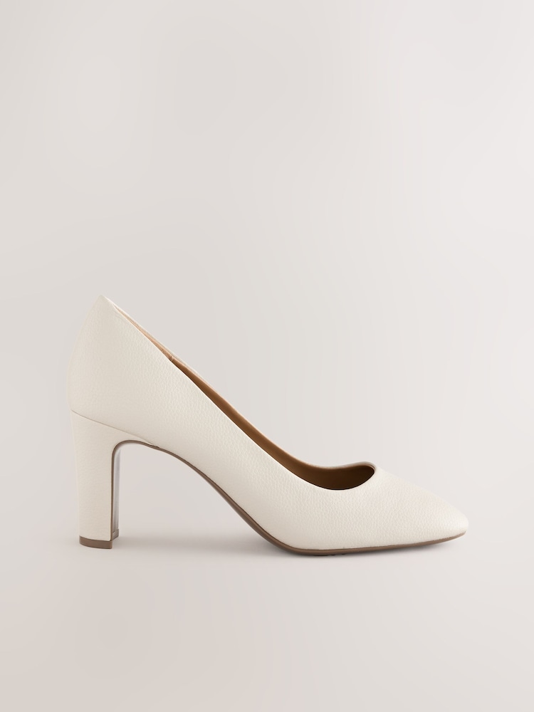 Bone Standard/Wide Fit Forever Comfort® Round Toe Block Court Shoes - Image 2 of 5