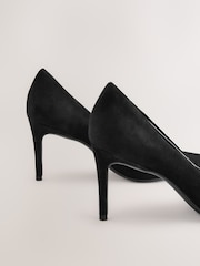 Black Suede Standard/Wide Fit Leather Mid Court Shoes - Image 10 of 10