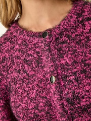 Roman Pink Fluffy Knit Button Cardigan - Image 5 of 5