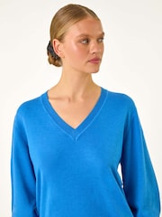 Roman Blue Knitted Jumper Dress - Image 4 of 5