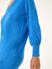 Roman Blue Knitted Jumper Dress - Image 5 of 5
