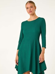 Roman Green Plain Hanky Hem Dress - Image 2 of 5