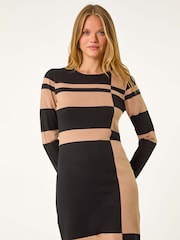 Castanho - Roman Colourblock de malha Dress - Imagem 2 de 5