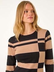 Castanho - Roman Colourblock de malha Dress - Imagem 4 de 5