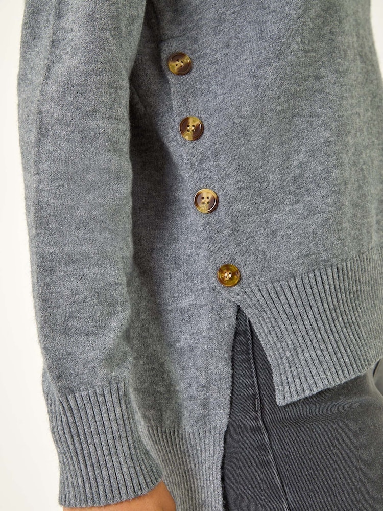 Roman Grey Soft Roll Neck Knit Jumper - Image 5 of 5