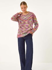Roman Red Fluffy Knit Jumper - Image 3 of 6