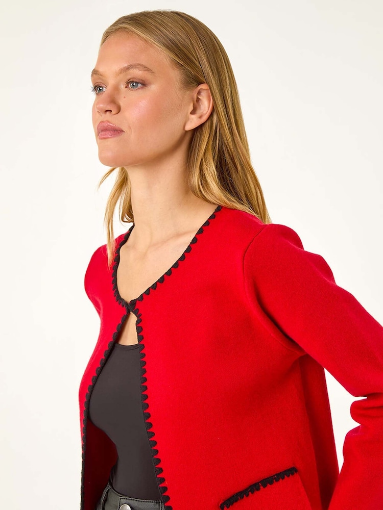 Roman Red Blanket Stitch Cardigan - Image 2 of 5