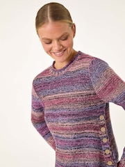 Roman Purple Spacedye Curved Hem Jumper - Image 1 of 5