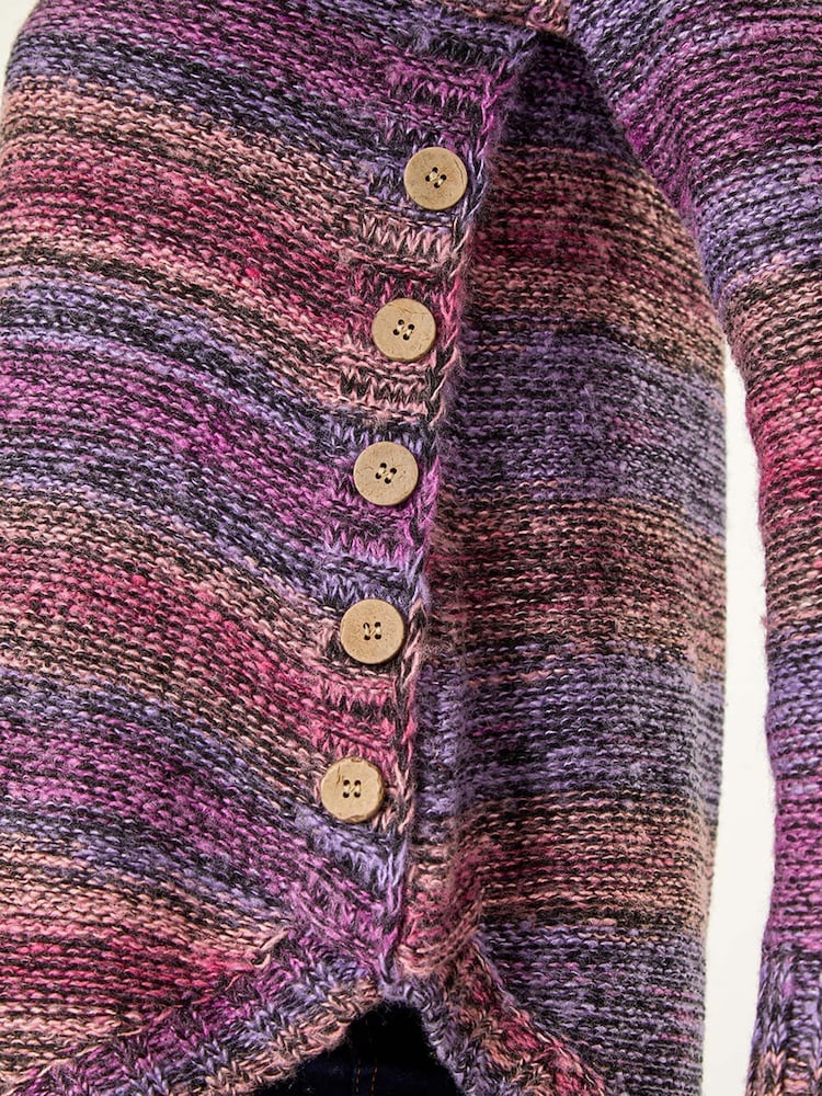 Roman Purple Spacedye Curved Hem Jumper - Image 5 of 5