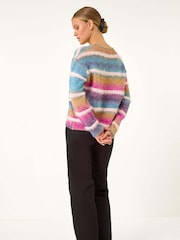Roman Pink Soft Stripe Knit Jumper - Image 3 of 5