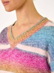 Roman Pink Soft Stripe Knit Jumper - Image 5 of 5