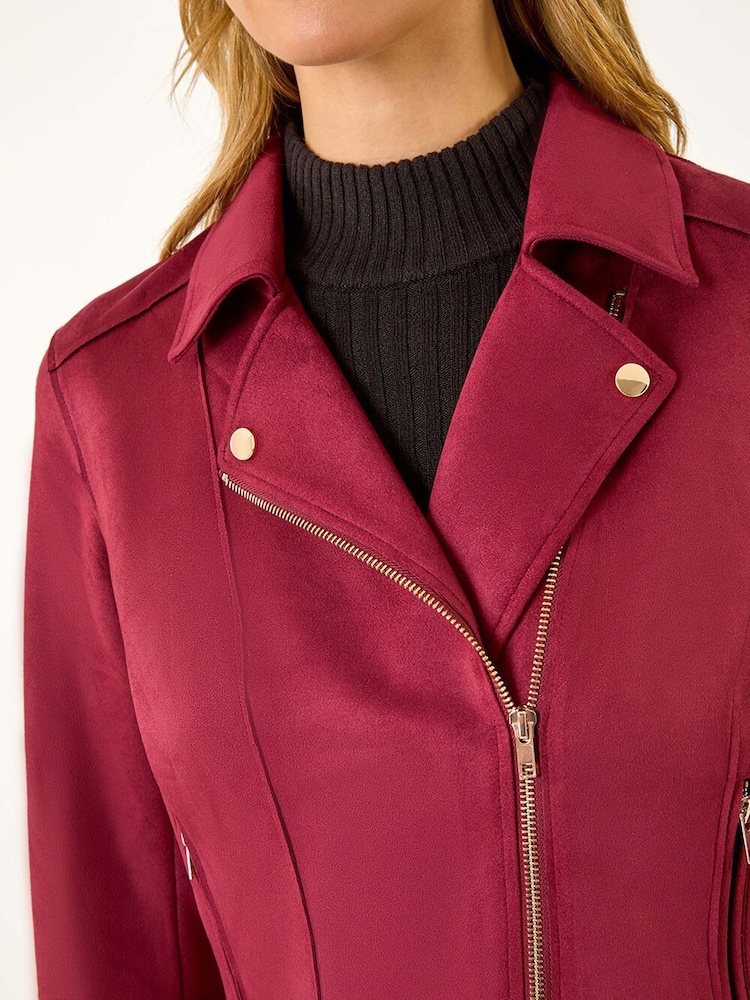 Rojo - Chaqueta motera Roman Faux Suede - Imagen 6 de 6 Rojo - Chaqueta motera Roman Faux Suede - Imagen 6 de 6