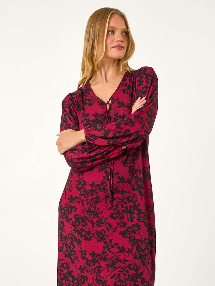 Vestido Roman Floral de malha com alças largas - Imagem 2 de 5