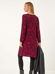 Vestido Roman Floral de malha com alças largas - Imagem 3 de 5