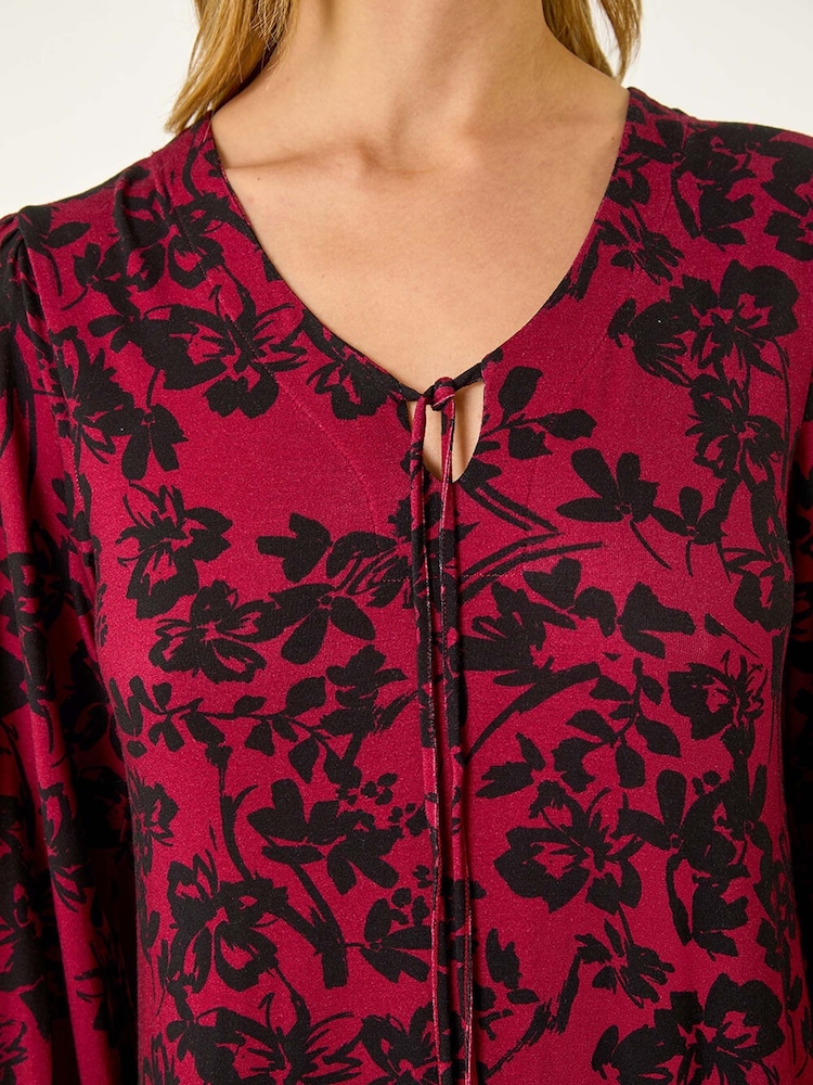 Vestido Roman Floral de malha com alças largas - Imagem 5 de 5