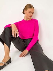 Roman Black Coated Wide Leg Cropped Trousers - Image 1 of 6