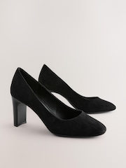Black Standard/Wide Fit Forever Comfort® Round Toe Block Court Shoes - Image 7 of 7