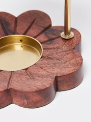 Oliver Bonas Gold Hamilton Flower Printed Gold Metallic Oil Burner - Image 4 of 5