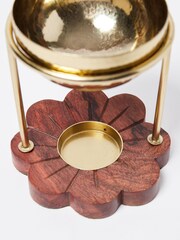 Oliver Bonas Gold Hamilton Flower Printed Gold Metallic Oil Burner - Image 5 of 5
