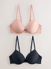 Black/Nude Push Up Pad Plunge A-E Smoothing Ultimate Comfort T-Shirts Bras 2 Pack - Image 8 of 12