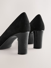 Black Extra Wide Fit Forever Comfort® Round Toe Block Court Shoes - Image 3 of 5