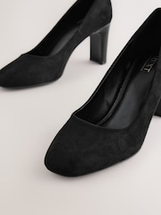 Black Extra Wide Fit Forever Comfort® Round Toe Block Court Shoes - Image 4 of 5