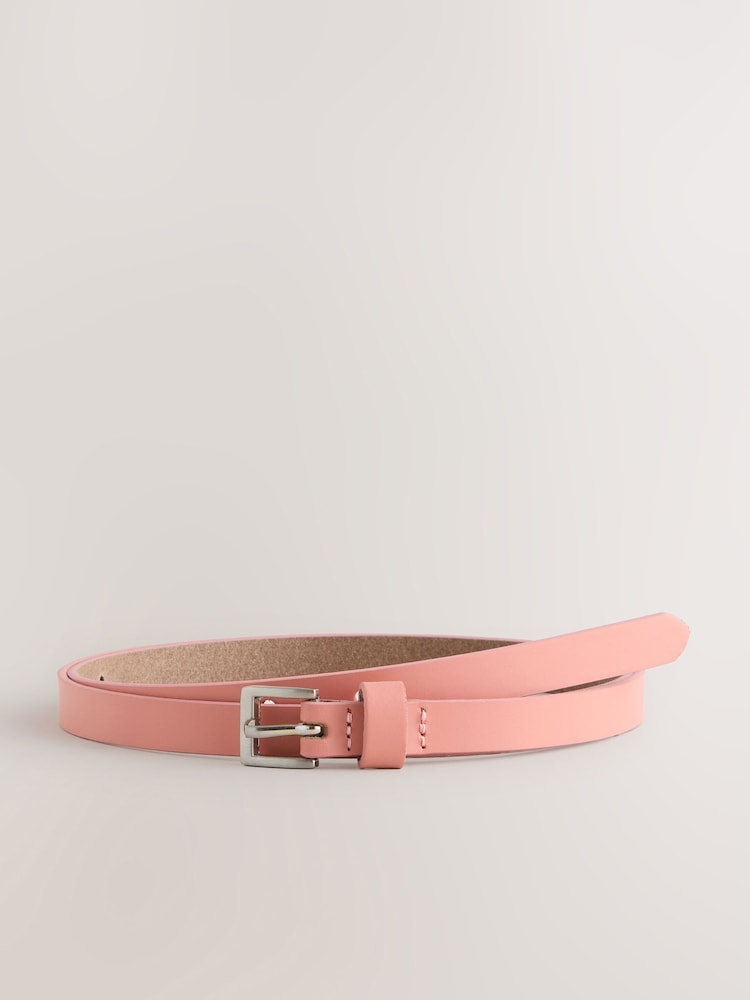 Coral Skinny Leather Belt - Image 1 of 3