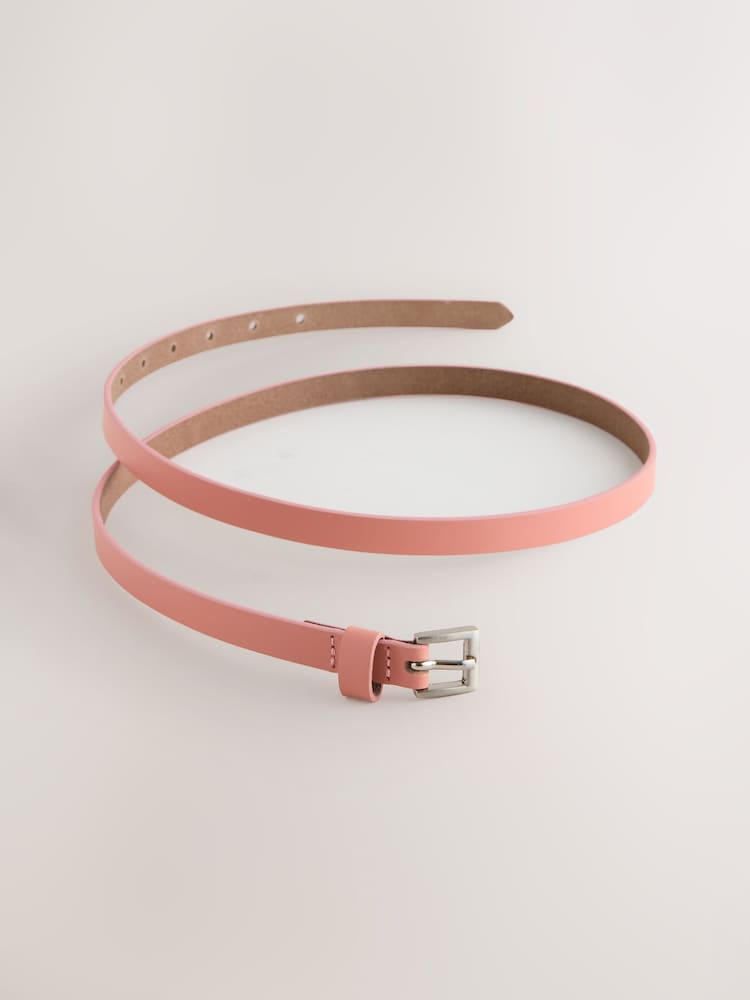 Coral Skinny Leather Belt - Image 3 of 3