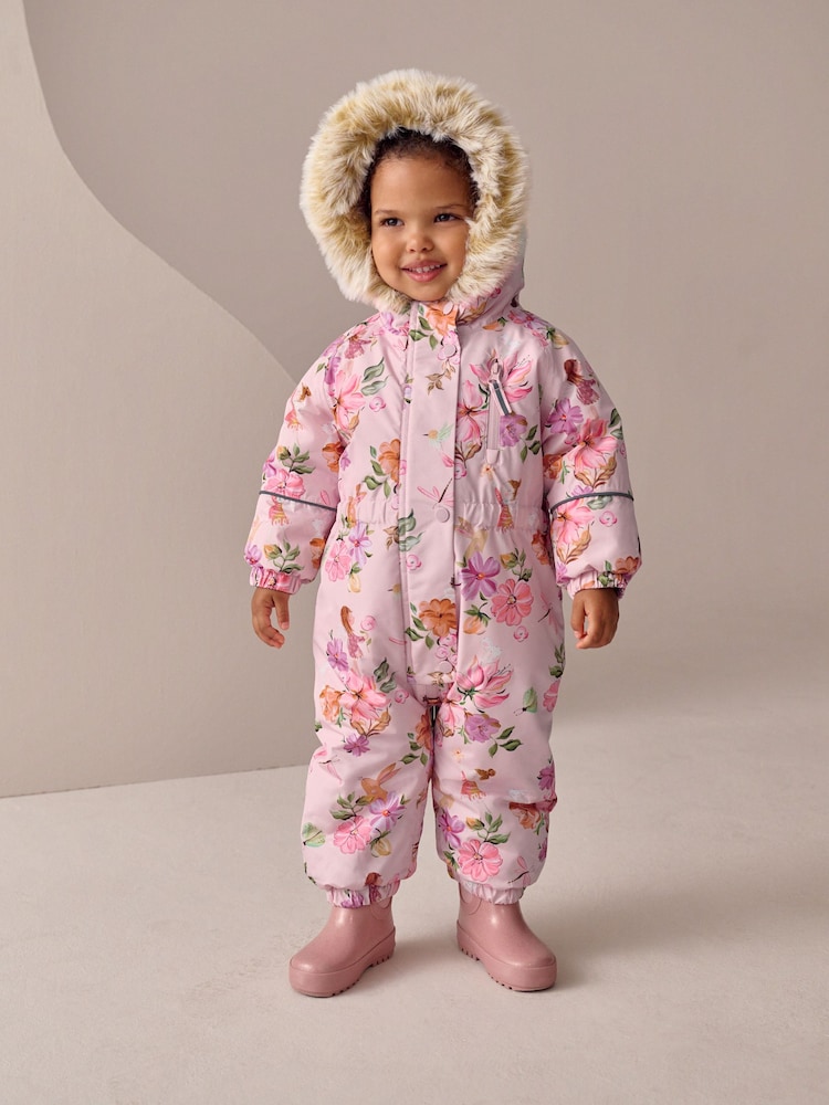 Pink Fairy Waterproof Printed Snowsuit (3mths-7yrs) - Image 2 of 8 Pink Fairy Waterproof Printed Snowsuit (3mths-7yrs) - Image 2 of 8