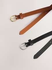 Preto/Ruivo - Pacote de Belts finos de PU 2 - Imagem 4 de 5