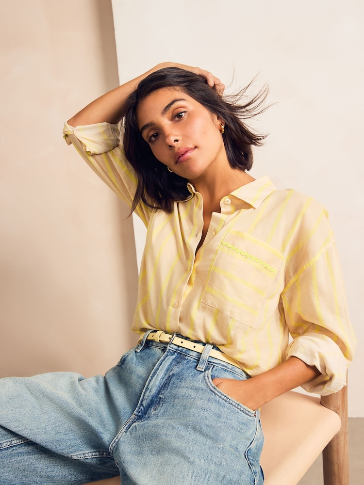 Buttermilk Yellow Skinny Leather Belt - Image 4 of 7