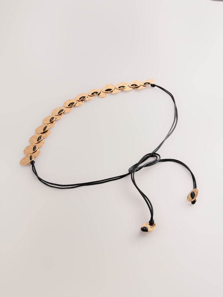 Gold Hammered Disc Rope Belt - Image 2 of 4