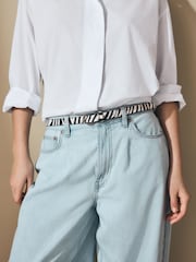 Zebra Skinny Hair on Leather Belt - Image 1 of 5
