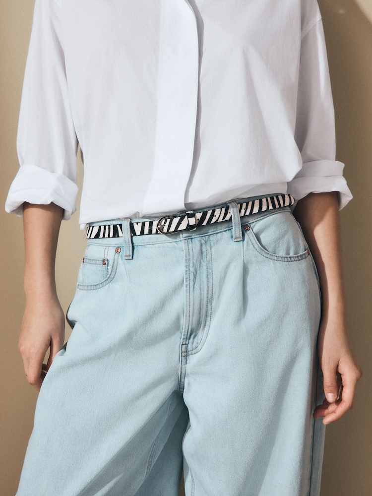 Zebra Skinny Hair on Leather Belt - Image 1 of 5