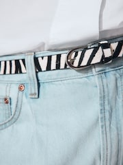Zebra Skinny Hair on Leather Belt - Image 2 of 5