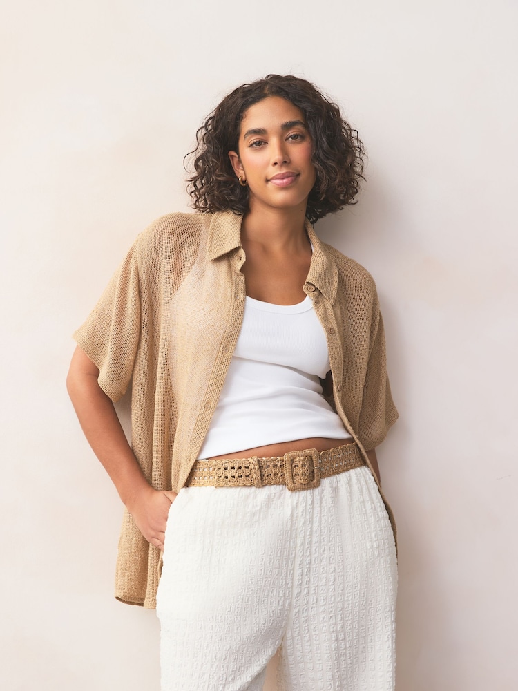 Brown Regular Width Raffia Belt - Image 2 of 6