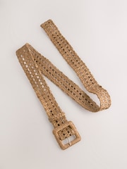 Brown Regular Width Raffia Belt - Image 5 of 6