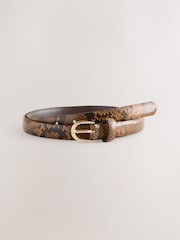 Chocolate Snake Print PU Belt - Image 3 of 5